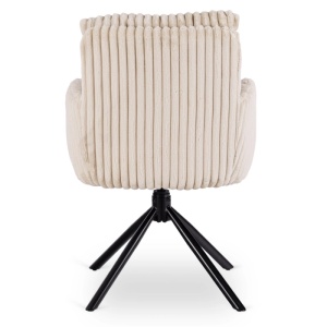 SET 4 SCAUNE ROTATIVE, ARTIM MEBLE, REALIZAT DIN CATIFEA RAIAT BEJ SI METAL, STIL MODERN - Img 7