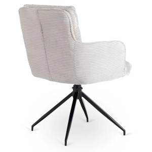 SET 4 SCAUNE ROTATIVE, ARTIM MEBLE, REALIZAT DIN MATERIAL CATIFEA RAIAT GRI SI METAL, STIL MODERN - Img 9