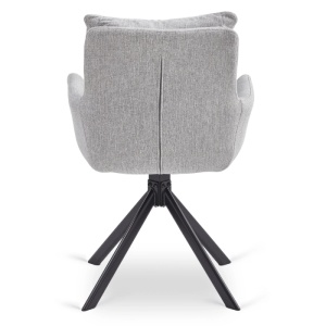 SET 4 SCAUNE ROTATIVE, ARTIM MEBLE, REALIZAT DIN MATERIAL TEXTIL GRI SI METAL, STIL MODERN - Img 6
