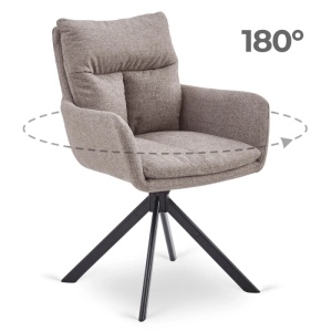 SET 4 SCAUNE ROTATIVE, ARTIM MEBLE, REALIZAT DIN MATERIAL TEXTIL MARO DESCHIS SI METAL, STIL MODERN - Img 8