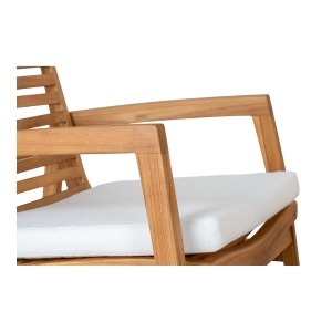 SET DE TERASA, MASA SI 2 SCAUNE, REALIZATA DIN LEMN DE TEC, INCLUDE PERNE, CULOARE NATUR, HOUSE NORDIC - Img 4
