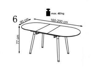 SET DINING MASA EXTENSIBILA CALIBER CU 4 SCAUNE K287 BEJ/NATURAL DESIGN SCANDINAV HALMAR - Img 3