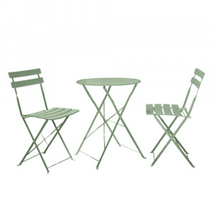 SET GRADINA/TERASA, 1 MASA SI 2 SCAUNE, VERDE, DESIGN MODERN - Img 3