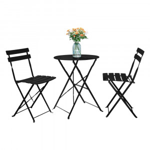 SET GRADINA/TERASA, ARTIM GROUP COLLECTION, 1 MASA SI 2 SCAUNE, NEGRU, DESIGN MODERN - Img 1