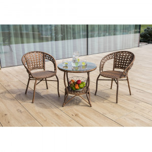 SET GRADINA/TERASA DIN RATAN, 1 MASA SI 2 SCAUNE, MARO, ARTIM GROUP COLLECTION - Img 3