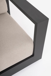 SET LOUNGE DE GRADINA/TERASA, MOSES ATRACIT/BEJ, CONFECTIONAT DIN TEXTIL SI ALUMINIU, STIL MODERN - Img 3