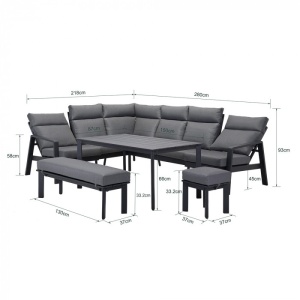 SET LOUNGE/DE LUAT MASA, 4 PIESE, COLTAR, MASA, BANCA SI TABURET, ARTIM GROUP COLLECTION - Img 2
