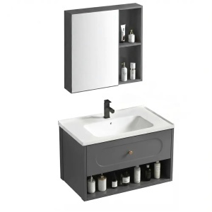 SET MOBILIER DE BAIE CU LAVOAR, OGLINDA, RIVER 60CM, GRI, JUST IN COLLECTION - Img 4