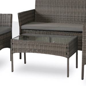 SET MOBILIER DE GRADINA/TERASA, MISSISSIPI, ARTIM MEBLE, DIN METAL, TECHNORATAN SI STICLA, CULOARE GRI - Img 10