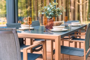 SET MOBILIER DE TERASA DIN ALUMINIU, STICLA SI RATAN, MASA SI 8 SCAUNE, ARTIM GROUP COLLECTION - Img 6