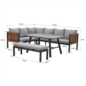 SET TERASA DE LUAT MASA/LOUNGE, 4 PIESE, COLTAR, MASA SI PUF, ARTIM GROUP COLLECTION - Img 4