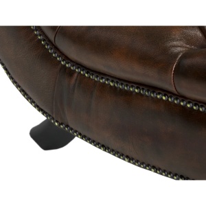 SEZLONG CHESTERFIELD 175CM, DIN LEMN SI PIELE NATURALA, CULOARE MARO, ARTIM SELECTION - Img 6