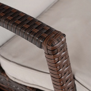 SEZLONG DE PLAJA, ARTIM MEBLE, REALIZAT DIN TEHNORATAN SI TEXTIL, CULOARE MARO/GRI, STIL MODERN - Img 7