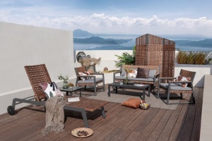 SEZLONG GRADINA, DIN ALUMINIU SI RATAN, ARTIM GROUP COLLECTION - Img 2