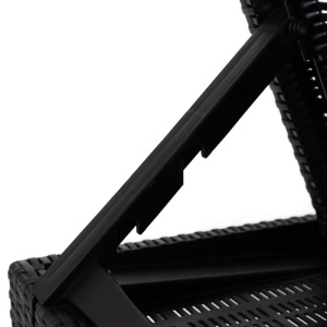 SEZLONG PLAJA PLIABIL, ARTIM MEBLE, REALIZAT DIN TEHNORATAN, CULOARE NEAGRA, STIL MODERN - Img 8