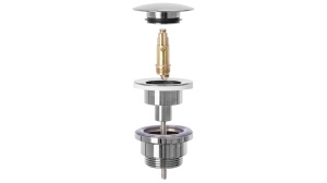 SIFON LAVOAR REA UNIVERSAL, CU DOP TIP CLICK CLACK, CROM, DIN ALAMA, CALITATE SUPERIOARA - Img 3