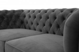 SOFA CHESTERFIELD 164CM GRI DIN STOFA DE LUX DESIGN DEOSEBIT - Img 3