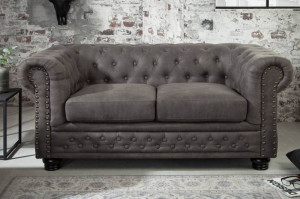 SOFA CHESTERFIELD II 150CM, 2 LOCURI, GRI ANTICHIZAT, ARTIM GROUP SELECTION - Img 1