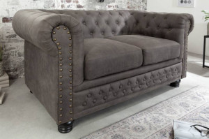 SOFA CHESTERFIELD II 150CM, 2 LOCURI, GRI ANTICHIZAT, ARTIM GROUP SELECTION - Img 2