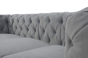 SOFA EXCLUSIV VIP 209CM GRI DIN STOFA DE LUX DESIGN DEOSEBIT - Img 4