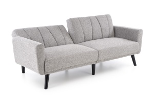 SOFA EXTENSIBILA LARIX GRI/NEGRU, CU TAPITERIE DIN TEXTIL SI LEMN MASIV, STIL MODERN - Img 2