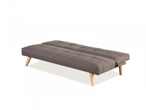 SOFA EXTENSIBILA ZINA GRI TAP.140/FAG DIN TEXTIL SI PICIOARE DIN LEMN STIL MODERN SIGNAL - Img 2