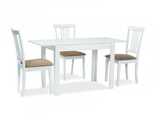STOC 1 BUC!!!! RESIGILAT CA NOUA!!!!! MASA ALBERT EXTERNSIBILA, 100/140CM, DIN LEMN MASIV SI MDF - Img 1