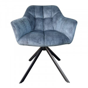 STOC 1 BUC!!! SCAUN DINING ROTATIV, PAPILON, CATIFEA ALBASTRU INCHIS, STIL RETRO, ARTIM GROUP SELECTION - Img 1