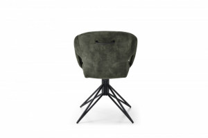 STOC 2 BUC!!! SCAUN ROTATIV PIVOTANT, ETERNITY, TAPITERIE CATIFEA VERDE INCHIS, DESIGN RETRO - Img 4