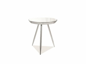 STOC 4 BUC!!! MASUTA DE CAFEA BORA C, 41 CM, CROM, BLAT DIN STICLA OGLINDA SI CADRU DIN METAL, STIL MODERN