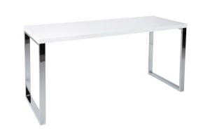 STOC!!! BIROU MODERN, 140X60, DIN MDF LUCIOS, WHITE DESK, ARTIM GROUP COLLECTION - Img 2