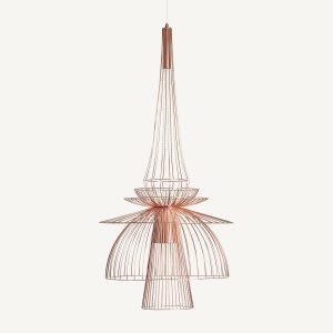 STOC LIMITAT! LUSTRA MODERNA 145CM, DIN METAL, CULOARE CUPRU, DESIGN ART DECO, VICAL HOME
