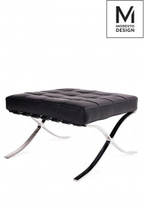 SUPORT PENTRU PICIOARE DIN PIELE ECO BARCELON, NEGRU STIL MODERN - Img 1