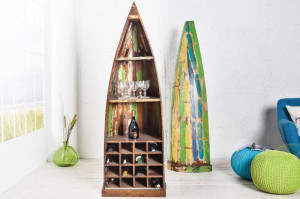 SUPORT STICLE VIN, BORNEO, DIN LEMN MASIV, STIL RETRO