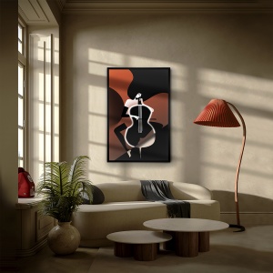 TABLOU DECORATIV CU LED, VIOLONCEL 120CM, PANZA IMPRIMATA, DESIGN EXCLUSIV - Img 3