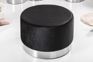 TABURET BAROCK 39606 NEGRU/ARGINTIU STIL MODERN ELEGANT