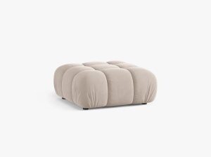 TABURET BELLIS, BEJ DESCHIS, CU TAPITERIE DIN CATIFEA VENUS, MICADONI - Img 2