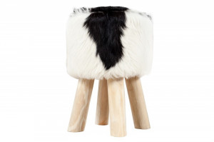 TABURETE ALB/NEGRU HIDE 22582 DESIGN VINTAGE - Img 3