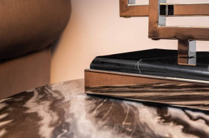 VEIOZA LEONOR ARGINTIU/NEGRU DIN TEXTIL SI METAL - Img 4