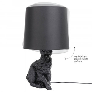 VEIOZA RABBIT, NEAGRA, DIN METAL, ALUMINIU SI TEXTIL, STIL MODERN - Img 4