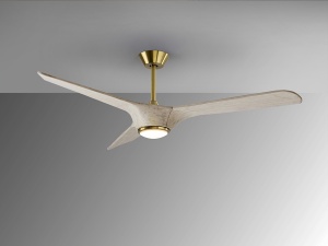VENTILATOR ALISIOS, CU TELECOMANDA, 35/47 CM, ALB/BRONZ, DIN METAL, STIL MODERN - Img 4