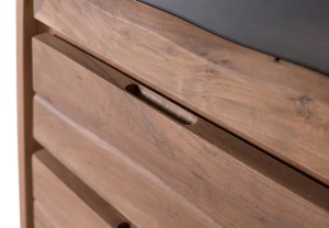 VITRINA CONTEMPORANY 120CM, REALIZATA DIN LEMN DE SALCAM SI METAL, CULOARE NATUR, STIL RUSTIC, GINER Y COLOMER - Img 5
