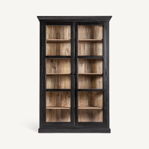 VITRINA CU STICLA, BAVAY 210CM, DIN LEMN DE MANGO, DESIGN COLONIAL, VICAL HOME