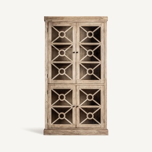 VITRINA GUBIN 205CM, DIN LEMN DE ULM DE CULOARE MARO, DESIGN CLASIC, VICAL HOME