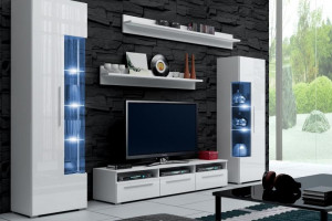 ANSAMBLU TV ROMA ALB KM DESIGN MODERN - Img 1