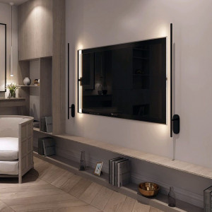 APLICA LED WALL LAMP APP584-1W, 12W, 92 cm, NEGRU, DIN METAL DE INALTA CALITATE, STIL MODERN, TU - Img 2