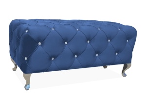 BANCHETA HESTIA, 100 CM, ALBASTRU BLUVEL 86/CROM, TAPITERIE DIN CATIFEA SI CADRU DIN METAL, STIL MODERN
