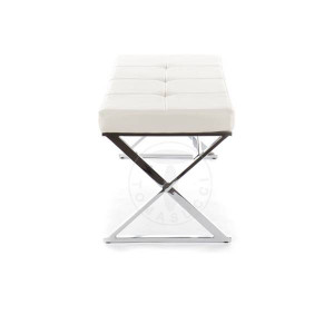 BANCHETA, MAXIM 120CM, CADRUL DIN METAL SI PIELE ECO, STIL MODERN, COD 1719 - Img 2