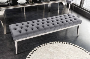 BANCUTA, CASTLE DELUXE 165CM, DIN METAL SI CATIFEA, COD 43212, DESIGN BAROC