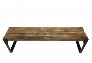 BANCUTA, FACTORY 160CM, COD 40547, DIN LEMN MANGO SI METAL, DESIGN RETRO - Img 1